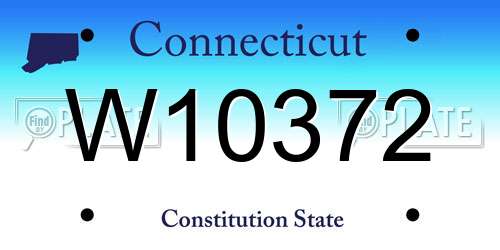 W10372 Connecticut License Plate
