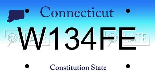W134FE Connecticut License Plate