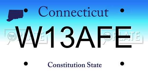 W13AFE Connecticut License Plate
