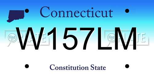 W157LM Connecticut License Plate