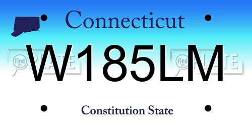 W185LM Connecticut License Plate