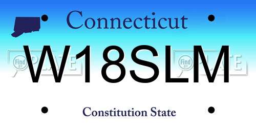 W18SLM Connecticut License Plate