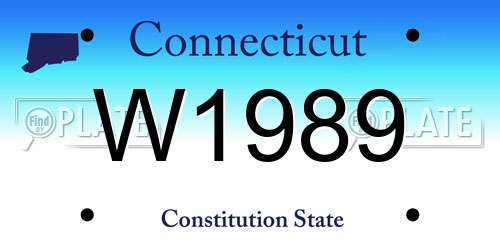 W1989 Connecticut License Plate