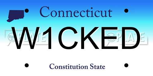 W1CKED Connecticut License Plate