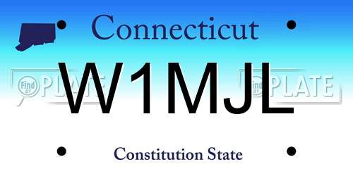 W1MJL Connecticut License Plate