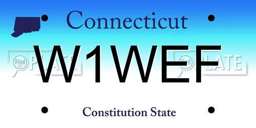 W1WEF Connecticut License Plate