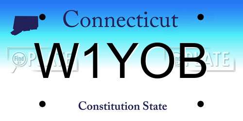 W1YOB Connecticut License Plate