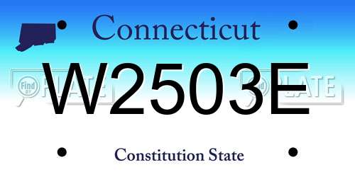 W2503E Connecticut License Plate