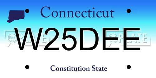 W25DEE Connecticut License Plate
