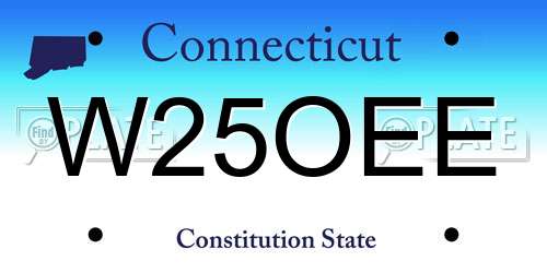 W25OEE Connecticut License Plate