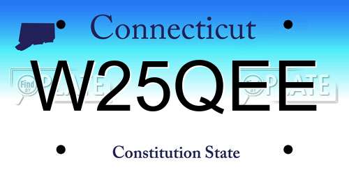 W25QEE Connecticut License Plate