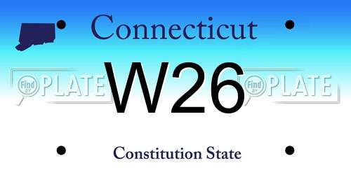 W26 Connecticut License Plate