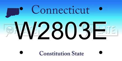 W2803E Connecticut License Plate