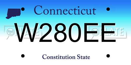 W280EE Connecticut License Plate