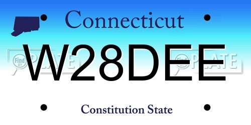W28DEE Connecticut License Plate