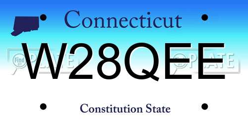 W28QEE Connecticut License Plate