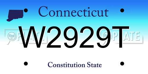 W2929T Connecticut License Plate