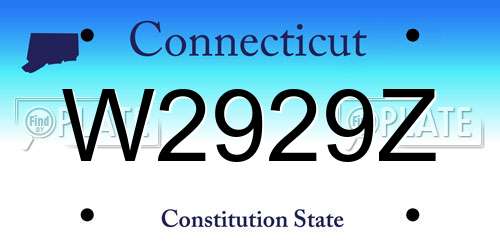 W2929Z Connecticut License Plate