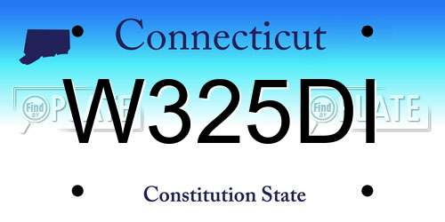 W325DI Connecticut License Plate