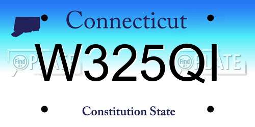W325QI Connecticut License Plate