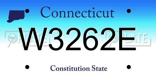 W3262E Connecticut License Plate