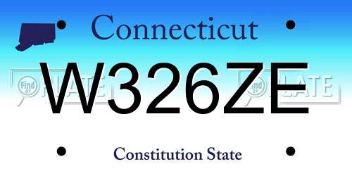 W326ZE Connecticut License Plate