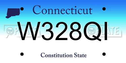 W328QI Connecticut License Plate