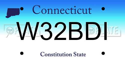 W32BDI Connecticut License Plate