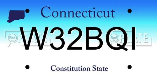 W32BQI Connecticut License Plate