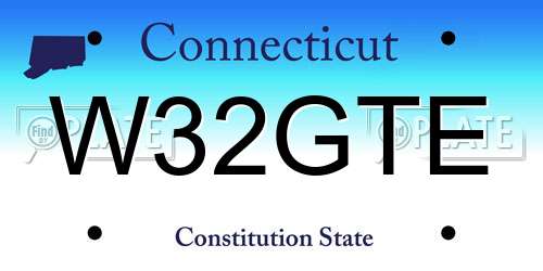 W32GTE Connecticut License Plate