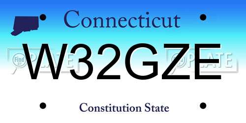 W32GZE Connecticut License Plate