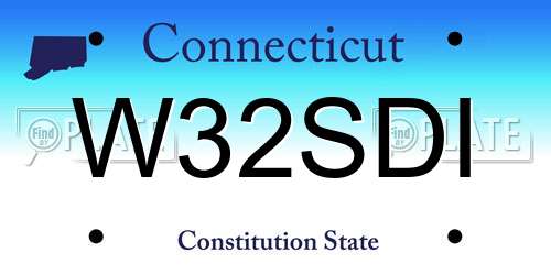 W32SDI Connecticut License Plate