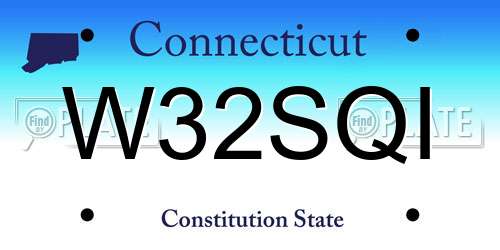 W32SQI Connecticut License Plate
