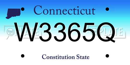 W3365Q Connecticut License Plate