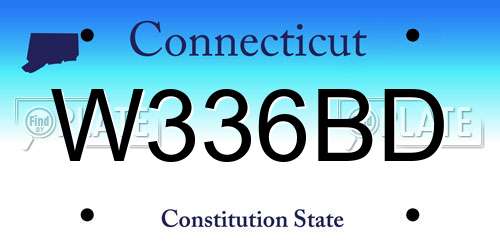 W336BD Connecticut License Plate