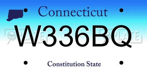 W336BQ Connecticut License Plate