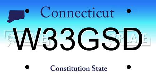 W33GSD Connecticut License Plate