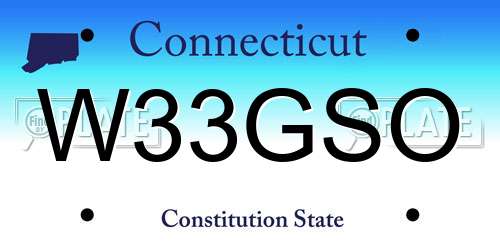 W33GSO Connecticut License Plate