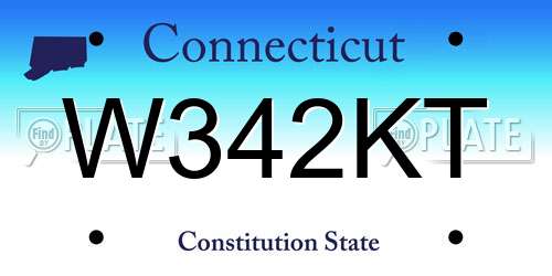 W342KT Connecticut License Plate