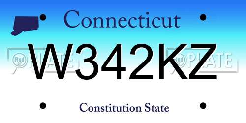 W342KZ Connecticut License Plate