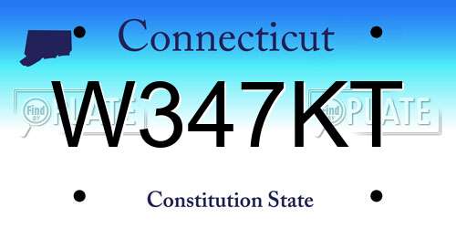 W347KT Connecticut License Plate