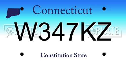 W347KZ Connecticut License Plate