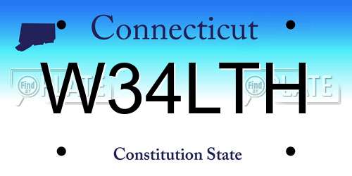 W34LTH Connecticut License Plate