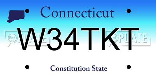W34TKT Connecticut License Plate