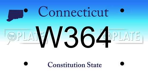 W364 Connecticut License Plate