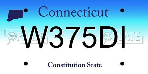 W375DI Connecticut License Plate