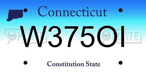 W375OI Connecticut License Plate