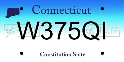 W375QI Connecticut License Plate