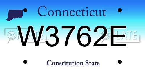 W3762E Connecticut License Plate