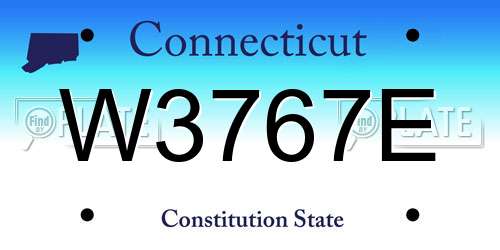 W3767E Connecticut License Plate